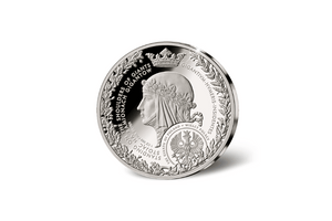 The Giants of Poland • #3 Nicolaus Copernicus (1473-1543) • 1 Ounce .999 Silver Proof • 45 mm • 24-ct Gold Accents